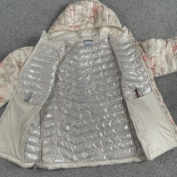 Columbia Powder Lite Hooded Jacket Women's Omni Heat Puffer Print Size XL - Picture 3 of 12